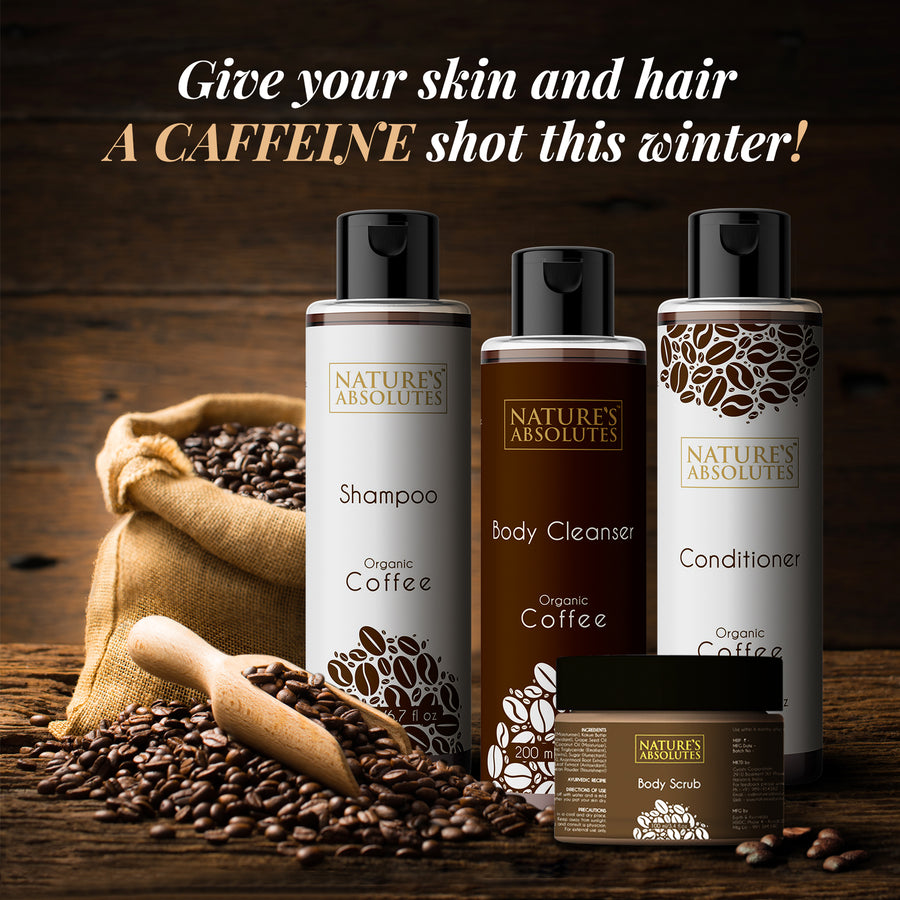 Coffee Shampoo + Coffee Conditioner + Coffee Body Cleanser + Coffee Scrub