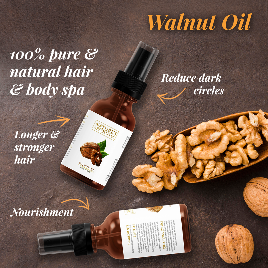 Cold Pressed - Walnut Oil - Natural Moisturizer For hair and skin (30 ml)