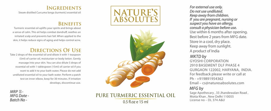 Turmeric Essential Oil (15 ml)